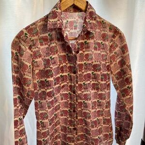 Unique vintage cotton button down shirt